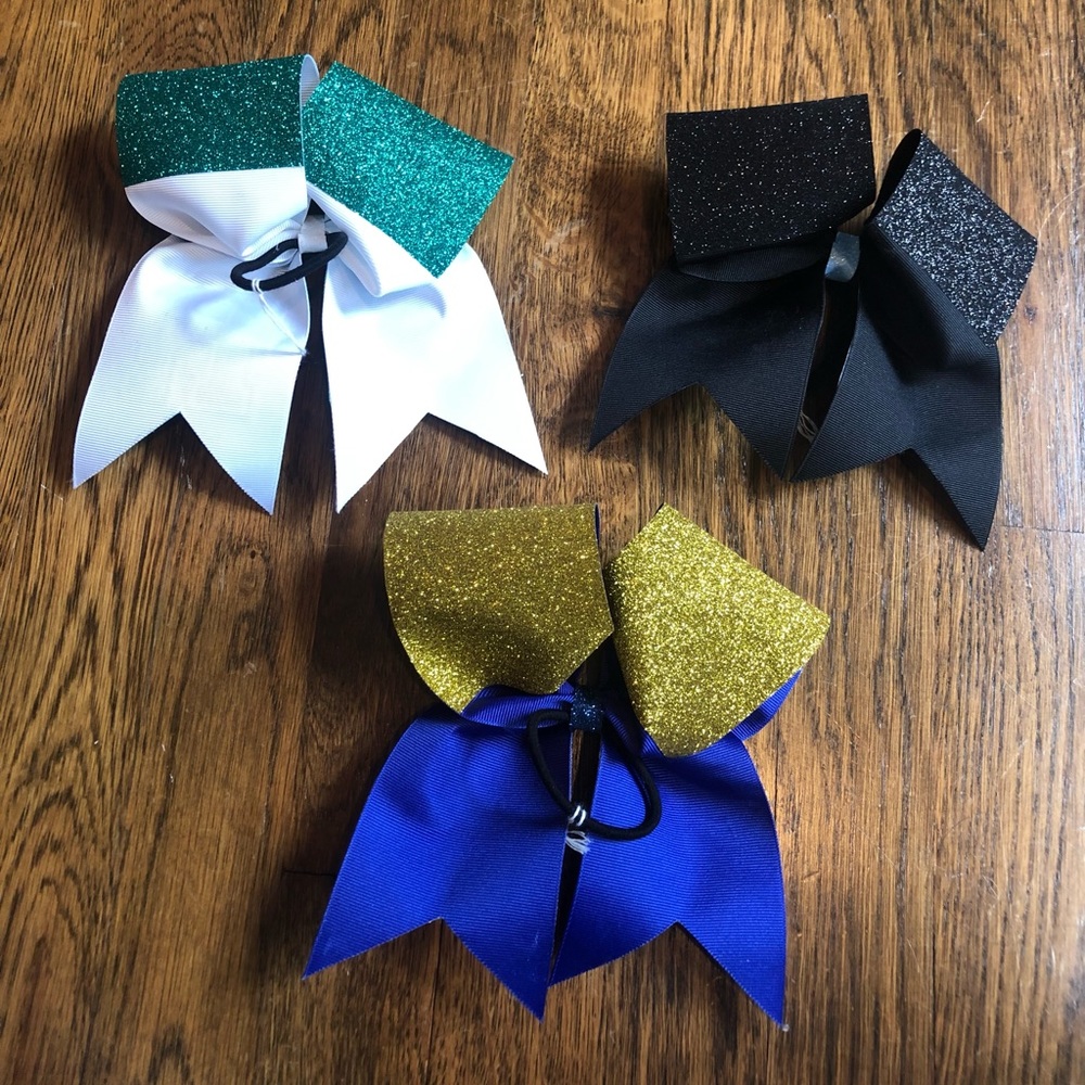 Handmade School Glittery Hair Bows - Picture 3 of 5